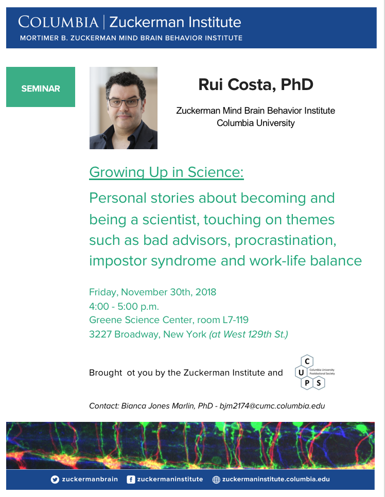 Growing up in Science: Rui Costa's Unofficial Story, November 2018 growing-up-in-science-ui-costa-november-2018