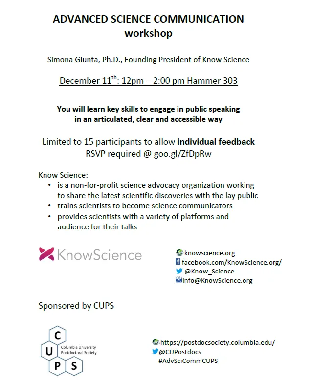 ADVANCED SCIENCE COMMUNICATION workshop